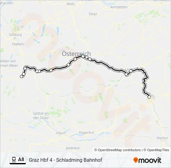 A8 Train Line Map