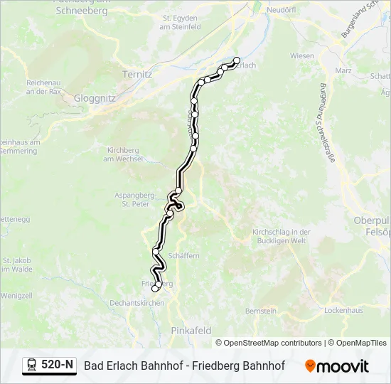 520-N Train Line Map