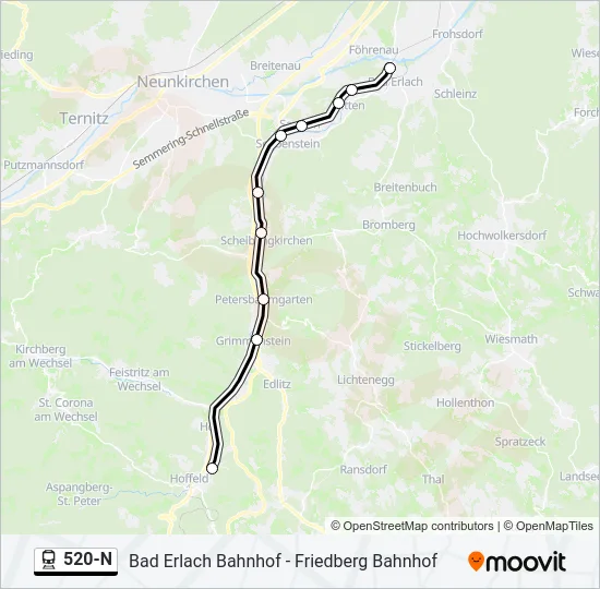 520-N Train Line Map