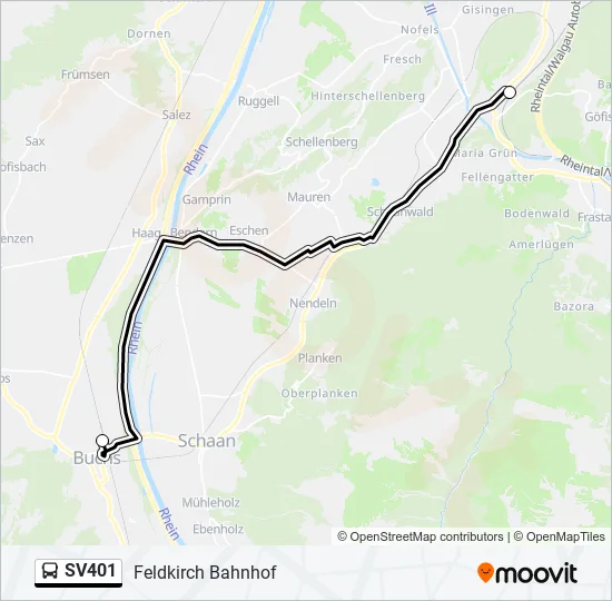 SV401 Bus Line Map