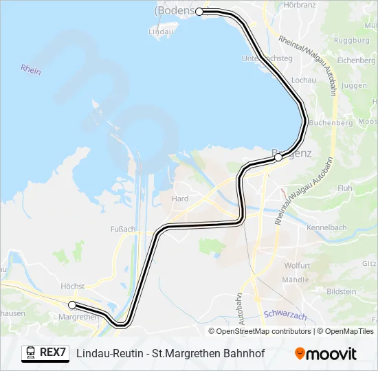 REX7 Train Line Map