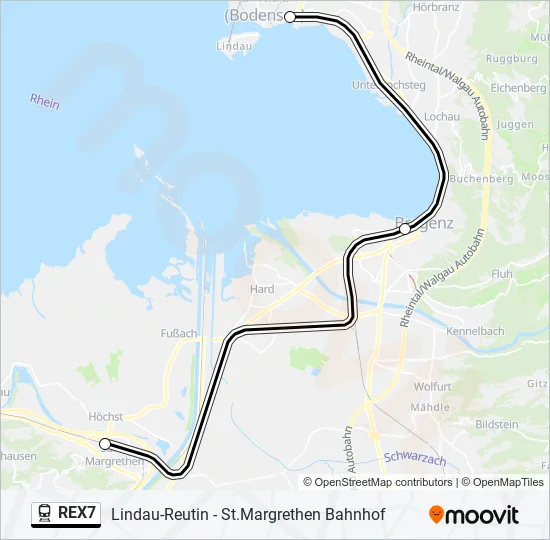 REX7 Train Line Map