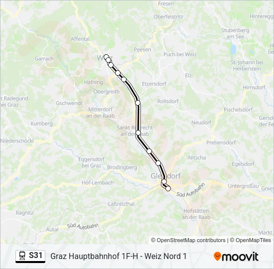 S31 Train Line Map