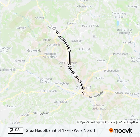 S31 Train Line Map