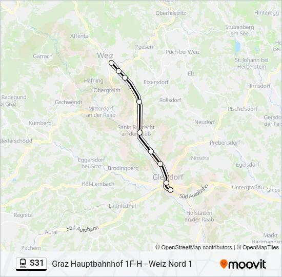 S31 Train Line Map
