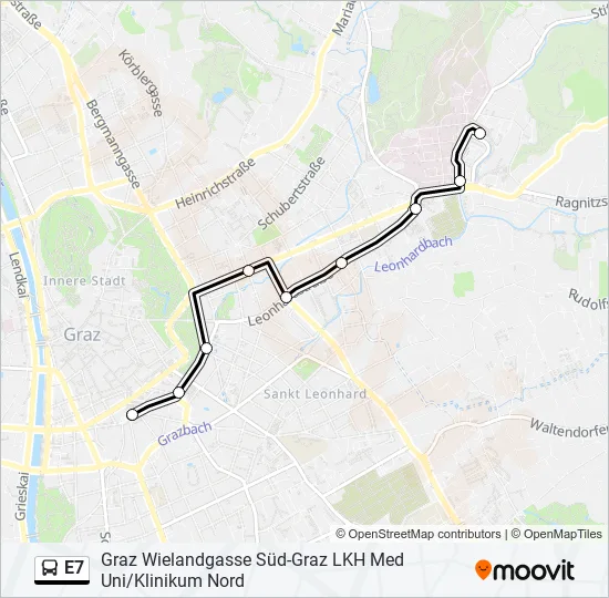 E7 Bus Line Map
