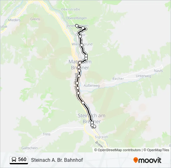 560 Bus Line Map