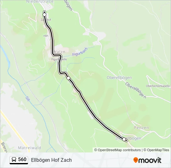 560 Bus Line Map