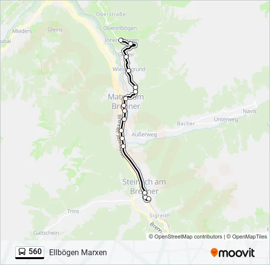 560 Bus Line Map