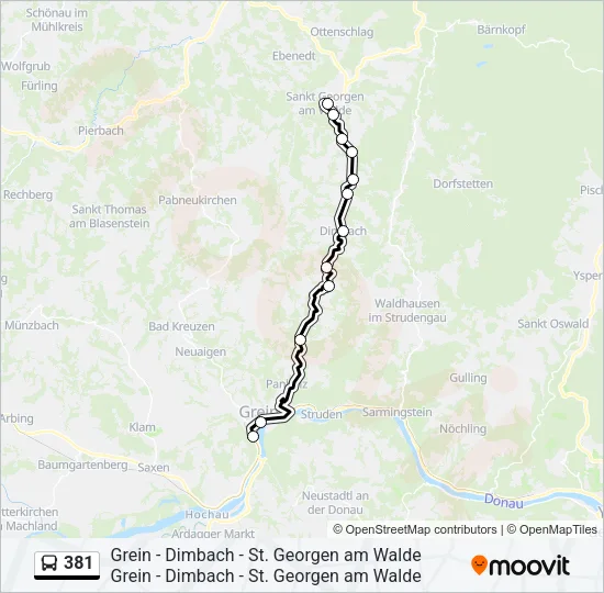 381 Bus Line Map