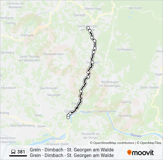 381 Bus Line Map