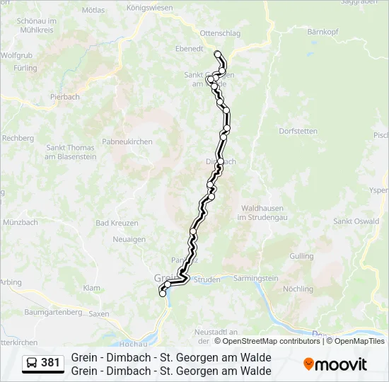 381 Bus Line Map