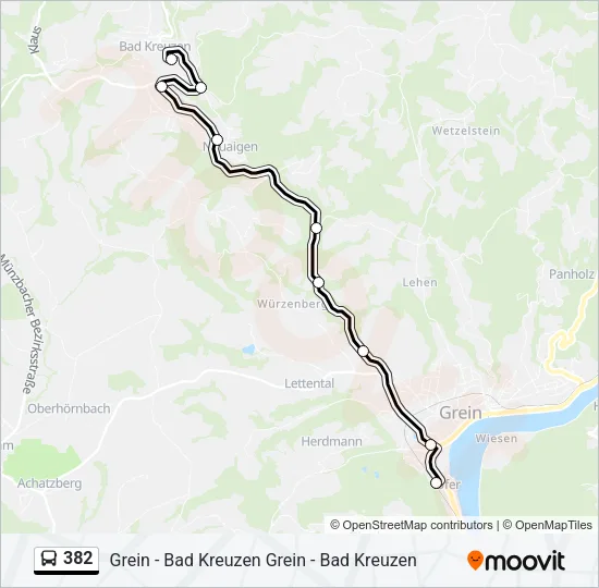 382 Bus Line Map