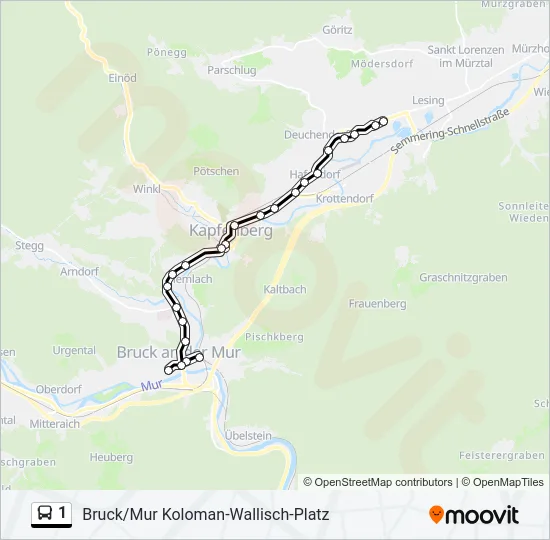 1 Bus Line Map