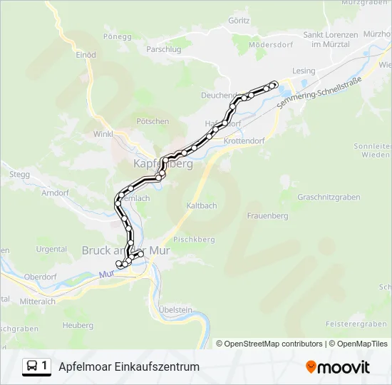 1 Bus Line Map