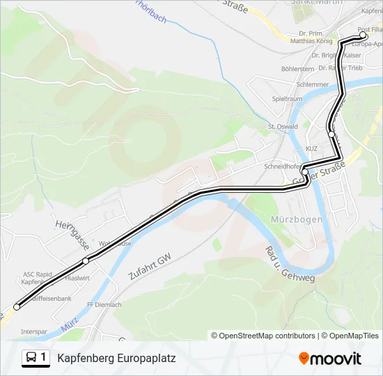 1 Bus Line Map