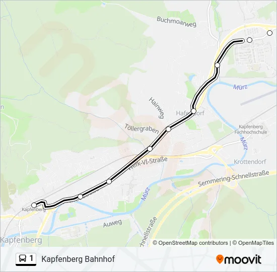 1 Bus Line Map