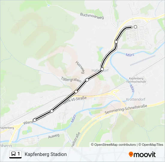 1 Bus Line Map