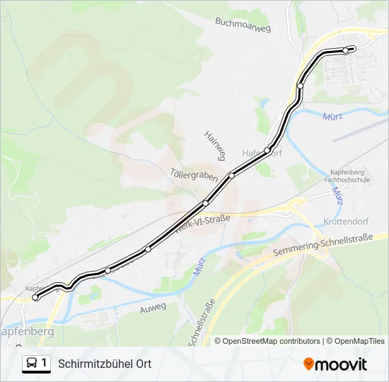 1 Bus Line Map