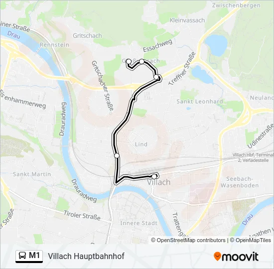 M1 Bus Line Map