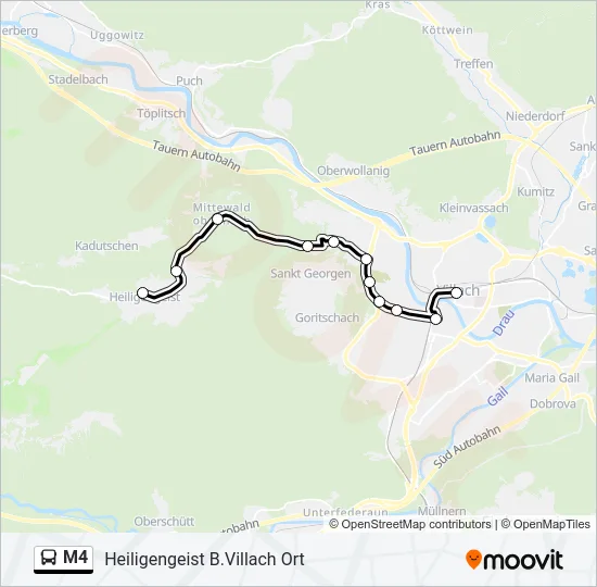 M4 Bus Line Map