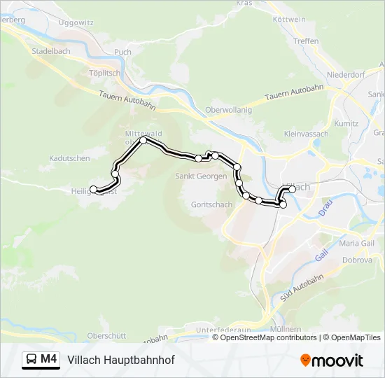 M4 Bus Line Map
