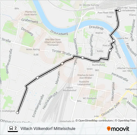 2 Bus Line Map