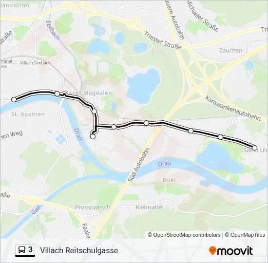 3 Bus Line Map