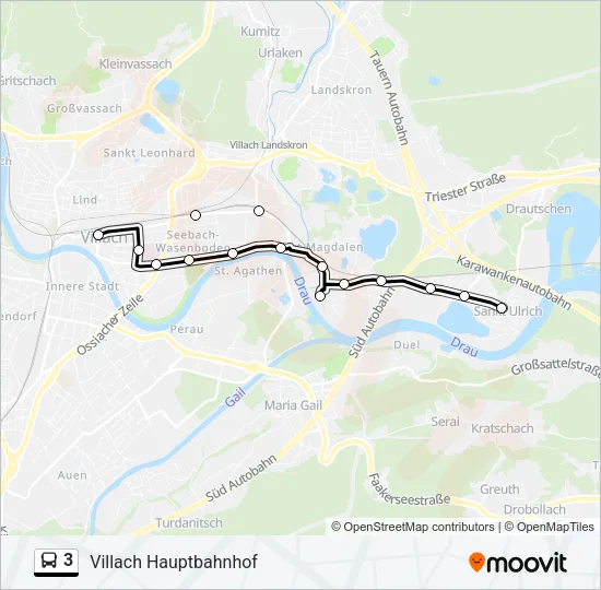 3 Bus Line Map
