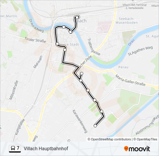 7 Route: Schedules, Stops & Maps - Villach Hauptbahnhof (Updated)