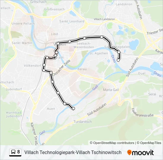 8 Bus Line Map