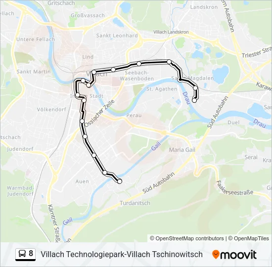 8 Bus Line Map