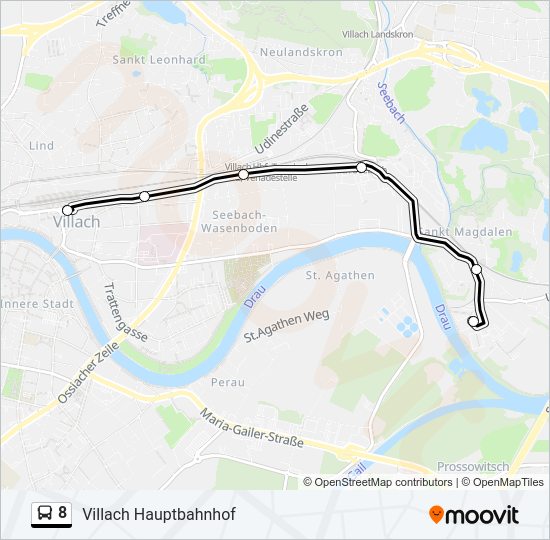 8 Route: Fahrpläne, Haltestellen & Karten - Villach Hauptbahnhof ...