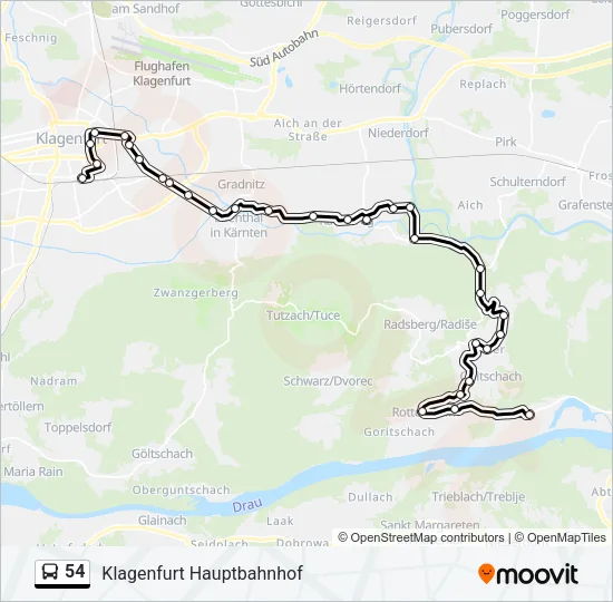 54 Bus Line Map