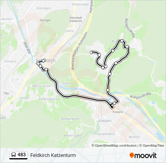483 Bus Line Map