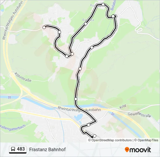 483 Bus Line Map