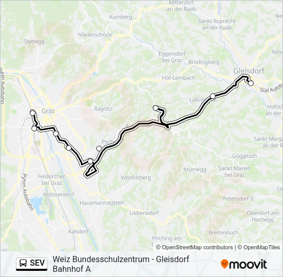 SEV Bus Line Map