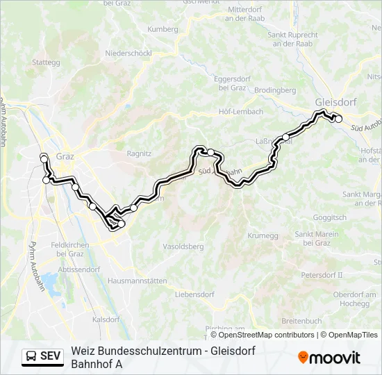 SEV Bus Line Map