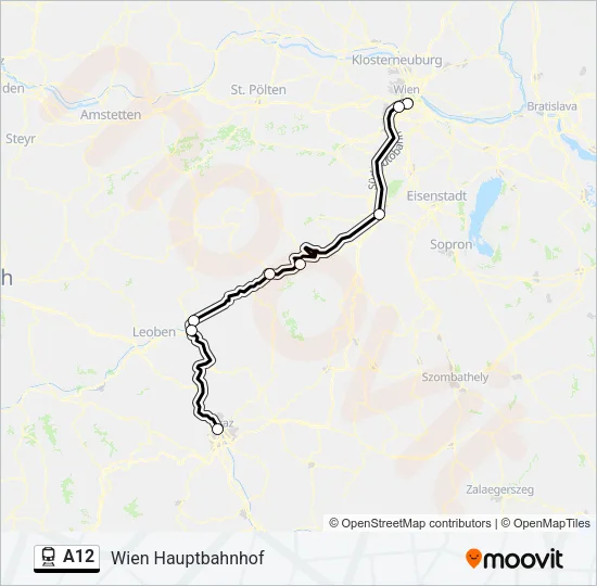 A12 Train Line Map