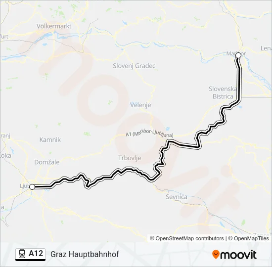 A12 Train Line Map