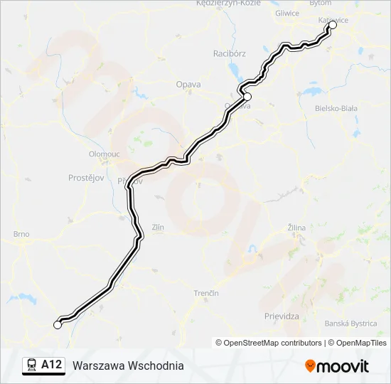 A12 Train Line Map