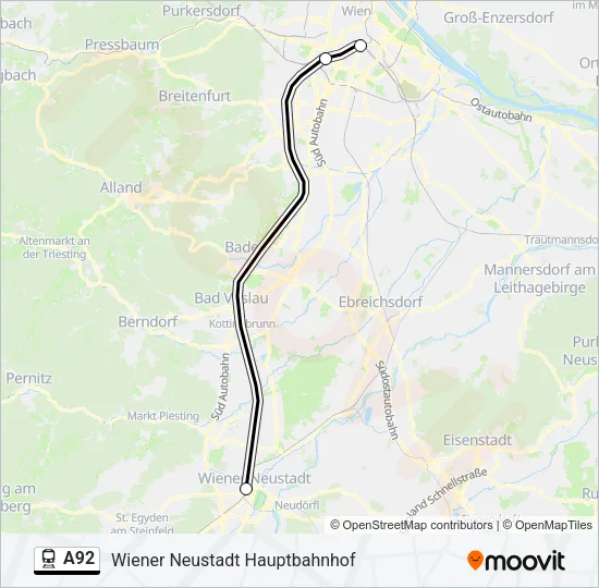 A92 Train Line Map