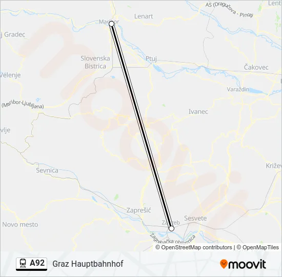 A92 Train Line Map