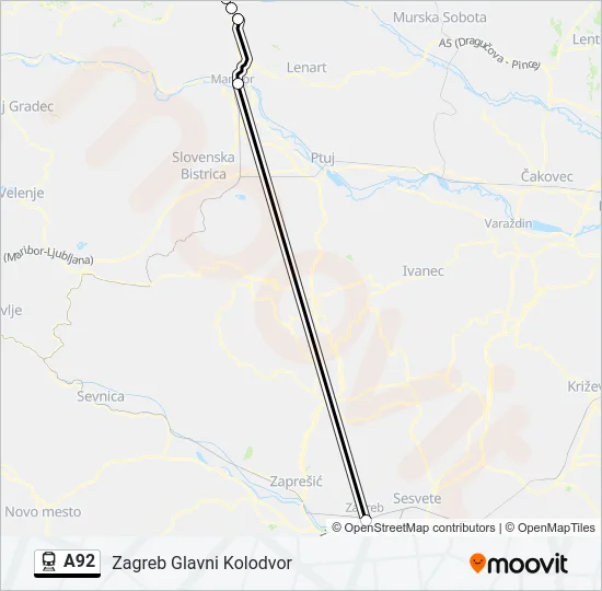 A92 Train Line Map