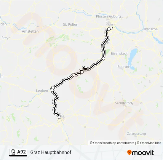 A92 Train Line Map