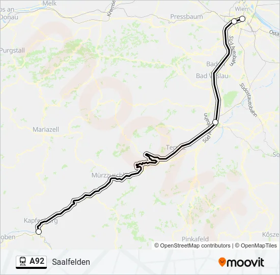 A92 Train Line Map