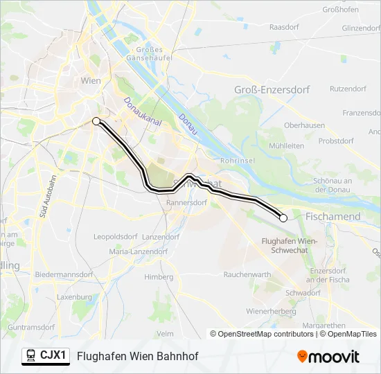 CJX1 Train Line Map
