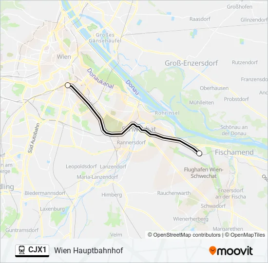 CJX1 Train Line Map