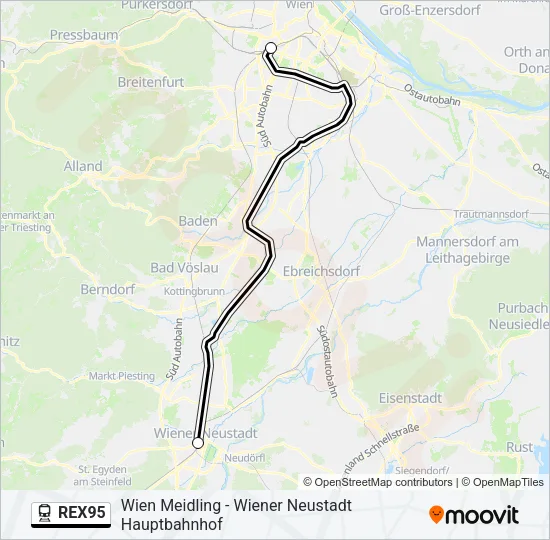 REX95 Train Line Map