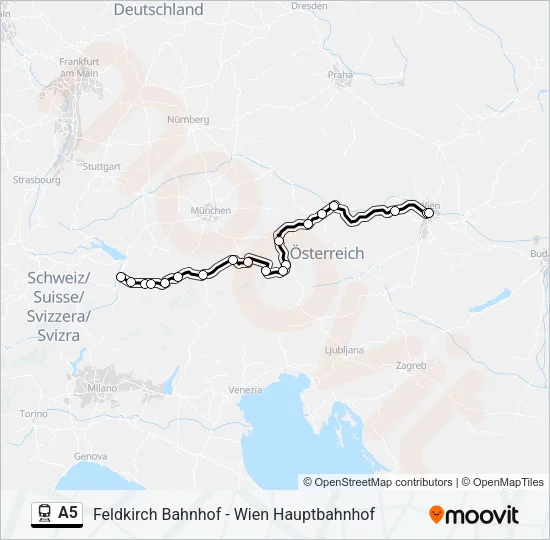 A5 Train Line Map